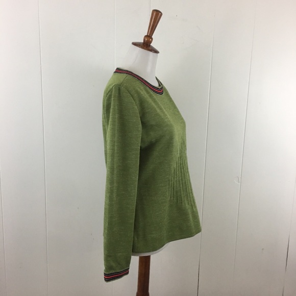 Vintage Pin‎ Tuck Crew Neck Long Sleeve Top - Picture 4 of 7